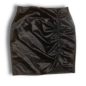 Black Silk Mini Skirt